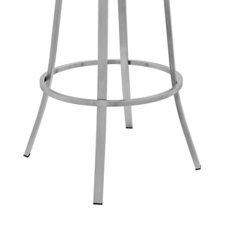Sunvega Wyden Swivel Modern Black Faux Leather Barstool with Brushed Stainless Steel Base