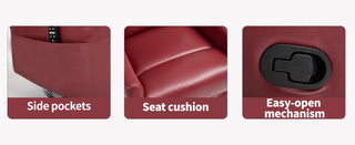 Sunvega Fabric Heat Massage Manual Recliner Chair with Rocker and Swivel for Living Room