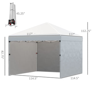 Sunvega Pop Up Canopy Tent with Three Sidewalls and Adjustable Height Legs