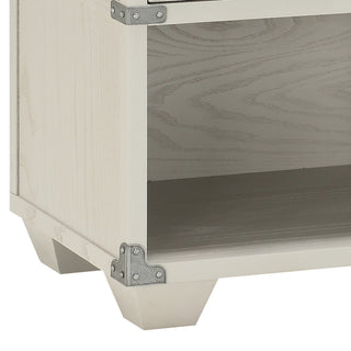 Sunvega Orchest Gray Finish Nightstand with Smooth Drawer Operation and Modern Pull-Knobs
