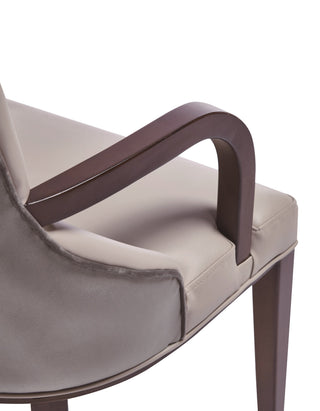 Sunvega Modern Dining Armchair with Faux Leather Upholstery and Solid Beech Wood Frame
