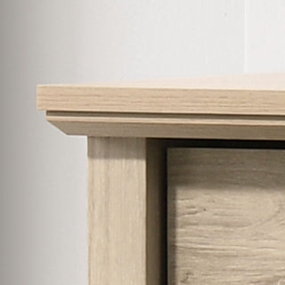 Sunvega Light Oak Finish 4-Drawer Chest with Black Metal Handles