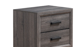 Sunvega Mirage Grey Nightstand with 2 Drawers and Black Hardware