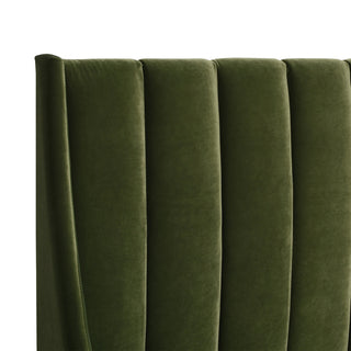 Sunvega Handmade Vertical Tufted Headboard Platform Bed Set in Light Beige Linen