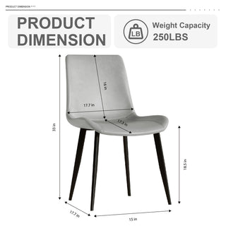 Sunvega Modern Brown PU Leather Dining Chairs with Carbon Steel Legs Set of 4