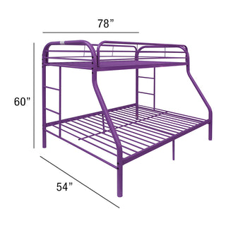 Sunvega Twin/Full Metal Bunk Bed with Slat System and Guardrail