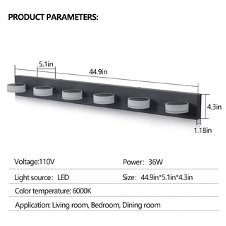 Sunvega Modern 7-Light LED Vanity Fixture with Acrylic Shades and Chrome Finish