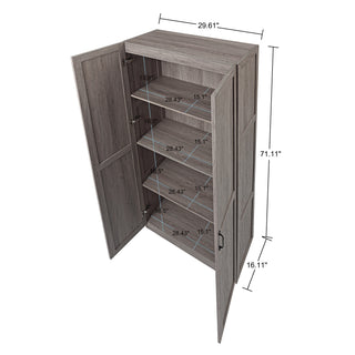 Sunvega Modern Free Standing Wardrobe Closet with 4 Adjustable Shelves for Bedroom