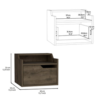 Sunvega Floating Nightstand with Spacious Drawer and Two-Tier Top for Bedroom Storage