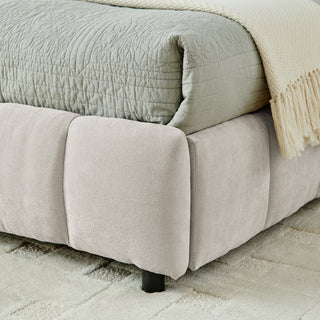 Sunvega California King Size Upholstered Bed with Storage Drawers and Soft Chenille Fabric Headboard