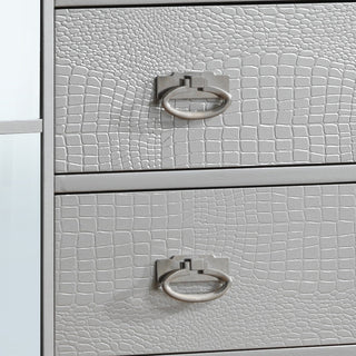 Sunvega Elegant Contemporary Storage Chest with Chic Silver Champagne Finish