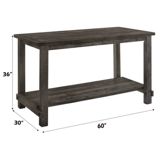 Sunvega Weathered Grey Counter Height Table with Bottom Shelf and Durable Wooden Top