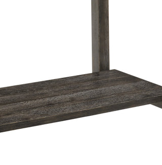 Sunvega Counter Height Dining Table with Storage Shelf in Weathered Gray Finish