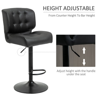 Sunvega Adjustable Swivel Bar Stools Set of 2 with Thick Padded Cushion