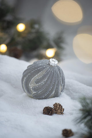 Sunvega Glass Glitter Painted Christmas Ball Ornaments Set of 12 for Holiday Decor
