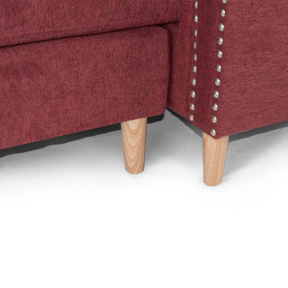 Sunvega Reversible Velvet Sectional Sofa Set with Two Accent Pillows