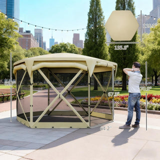 Sunvega Pop Up Tent with Removable Roof Cover and Adjustable Mesh Sidewalls for Outdoor Events