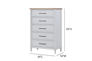 Sunvega Small Teen Chest with Cement Finish and Sand Colored Top for Bedroom