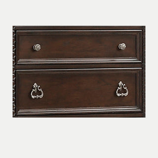 Sunvega Mahogany Finish Traditional Design 5 Drawer Chest with Custom Hardware