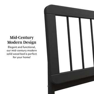 Sunvega Solid Pine Wood King Spindle Bed with Slat-Back Design