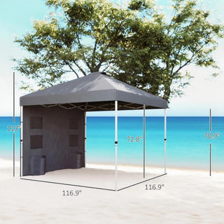 Sunvega 10x10 ft American Flag Print Party Tent with Adjustable Height and Sidewall