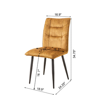 Sunvega Modern Velvet Dining Chairs with Soft Cushioned Seats and Iron Frames