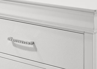 Sunvega Modern Glam Champagne Finish Crystal Diamond Tufted Crocodile Texture Nightstand