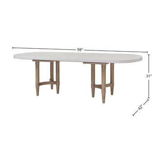 Sunvega Double Pedestal Dining Table with 20 Inch Leaf for Casual Dining
