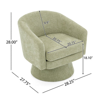 Sunvega Cream White Boucle Upholstered 360-Degree Swivel Accent Chair for Living Room
