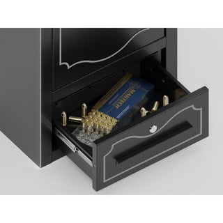 Sunvega 8-Gun Digital Rifle Safe with Removable Shelf and Locking Storage Drawer