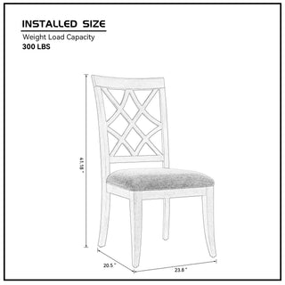 Sunvega Solid Rubber Wood Frame Upholstered Dining Chairs Set of 2 with Spacious Cushion