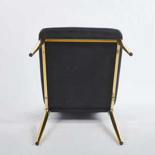 Sunvega Golden Legs and Black Seat Comfortable Durable Dining Chair Set of 4