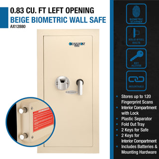 Sunvega Biometric Wall Safe with Fingerprint Lock and Pry Resistant Steel
