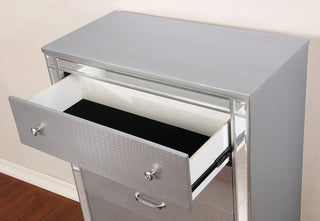 Sunvega Contemporary White High Gloss Lacquer Nightstand with Chrome Handles and USB Charger