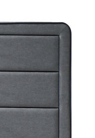 Sunvega Valdemar Brown Fabric and Weathered Gray Finish Queen Size Bed