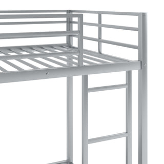 Sunvega Full over Full Metal Bunk Bed with Ladder and Guardrail for Bedroom