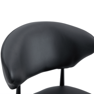 Sunvega Ergonomic Dining Chair with Curved Backrest and Soft PU Cushion for Comfortable Seating