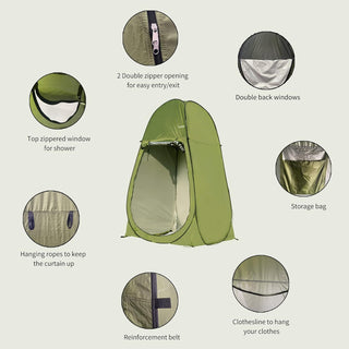 Sunvega 7FT Instant Pop Up Privacy Shower Tent with Water-Repellent UPF 40+ Material