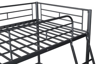 Sunvega Contemporary Style Twin Loft Bed With Open Area Underneath Black Metal