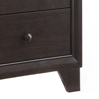 Sunvega Espresso Finish Two-Drawer Nightstand with Wooden Legs for Bedroom