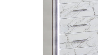 Sunvega Modern White and Gold Finish Five-Drawer Chest with LED Lights