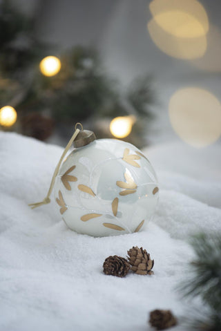 Sunvega Glass Glitter Painted Christmas Ball Ornaments Set of 12 for Holiday Decor