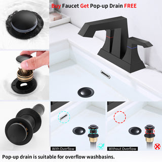 Sunvega Modern Brushed Nickel Bathroom Faucet with Drain and Supply Kits