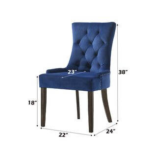 Sunvega Two-Tone Beige Fabric Side Chair with Reclaimed Gray Finish and Nailhead Trim