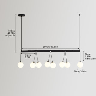Sunvega Modern Minimalist Chandelier with Sand Black Aluminum Body and Acrylic Ring