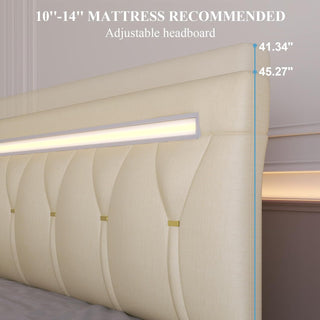 Sunvega Queen Size LED Bed Frame with RGB Ambiance & Charging Hub