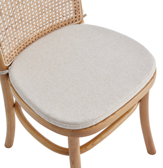 Sunvega Modern Industry Chic Cane Dining Chair Set of 2 with Tall Round Backrest