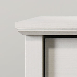Sunvega Elara White 4-Drawer Chest with Black Metal Handles and PU Finish