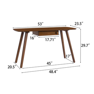 Sunvega Modern Rubberwood Desk with Drawer for Home Office Workstation 57 Inch