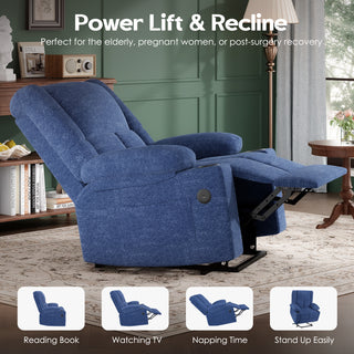 Sunvega Power Lift Recliner Chair with Massage Heat USB Ports and Cup Holders